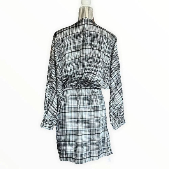 ZARA | Gray | PLAID SATIN EFFECT DRESS - Picture 8 of 13